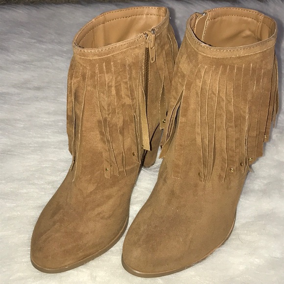 Forever 21 Light Brown Fringe Ankle Boots - Picture 4 of 5